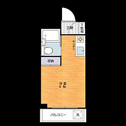 プライムコート白山 ワンルームの間取図画像