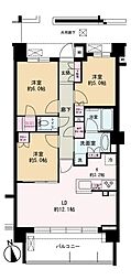 プラウド元住吉ディアージュ 3LDKの間取図画像