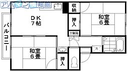 間取図画像 2DK