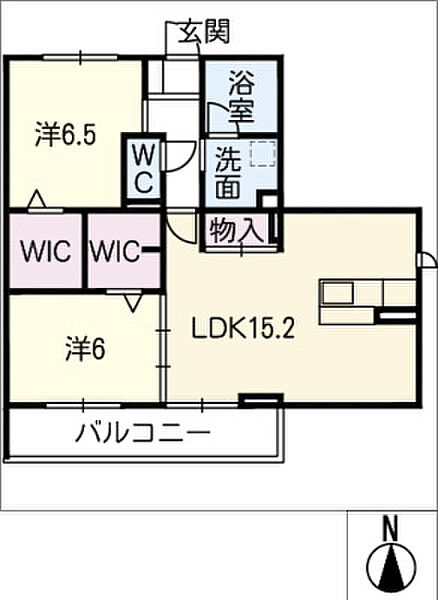 ルフトハウス 201｜愛知県長久手市勝入塚(賃貸アパート2LDK・2階・67.48㎡)の写真 その3