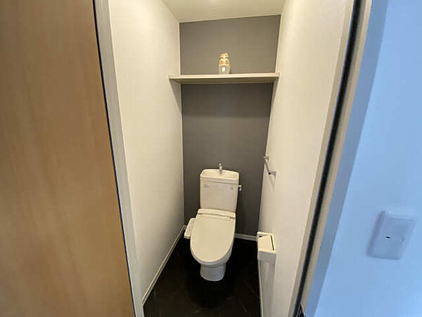 画像8:シャワー式トイレを完備　上部には収納棚も備えます