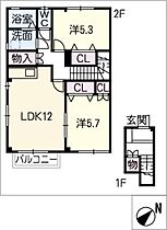 クレマチス  ｜ 愛知県岡崎市上地2丁目（賃貸マンション2LDK・2階・55.00㎡） その2