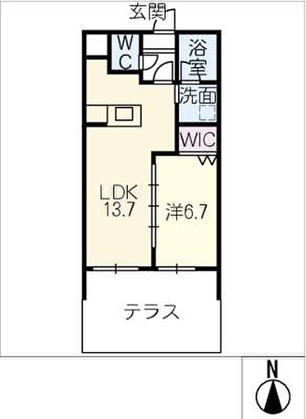 Ｗａｎ’ｓ　Ｔｅｒｒａｃｅ ｜愛知県春日井市出川町2丁目(賃貸マンション1LDK・1階・45.00㎡)の写真 その2