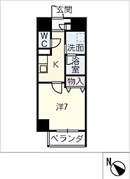 メイプル高横須賀 8階1Kの間取り