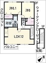 カーサ・デ・ルッツ  ｜ 三重県三重郡川越町大字豊田（賃貸アパート2LDK・2階・62.11㎡） その2