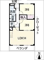 セントラルハイツ鈴鹿  ｜ 三重県鈴鹿市庄野町（賃貸マンション2LDK・2階・60.00㎡） その2