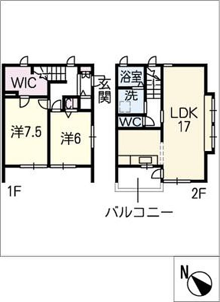 かのん ｜三重県松阪市殿町(賃貸タウンハウス2LDK・2階・78.18㎡)の写真 その2