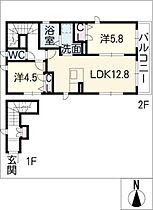 レフィアント城山  ｜ 愛知県名古屋市千種区南明町2丁目（賃貸アパート2LDK・2階・61.62㎡） その2