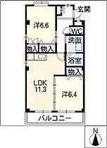 レザンヴェール・II 203 ｜ 愛知県名古屋市緑区鎌倉台2丁目601（賃貸マンション2LDK・2階・57.00㎡） その2