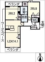 リオリエント鵜沼  ｜ 岐阜県各務原市鵜沼南町6丁目（賃貸マンション2LDK・2階・62.45㎡） その2