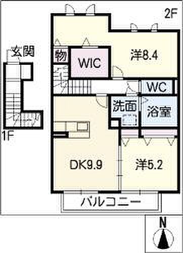 スチムラス 202｜岐阜県可児市下恵土(賃貸アパート2DK・2階・61.34㎡)の写真 その2