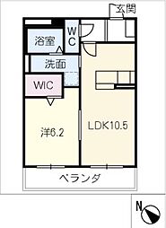 アイビス大畑 3階1LDKの間取り