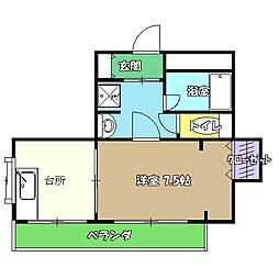 JR土讃線 入明駅 徒歩18分の賃貸アパート 3階1DKの間取り