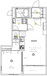 エスカイア武蔵小金井 404 1LDKの間取り