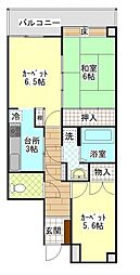メゾンオーラ青森 2LDKの間取図画像