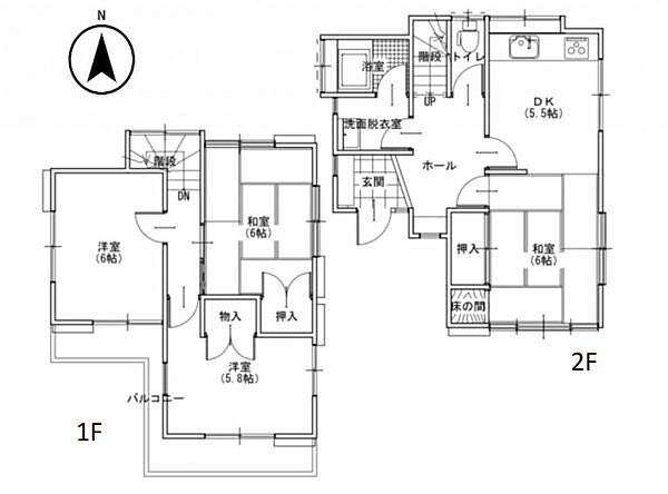土地面積94.35m2、建物面積74.25m2、3LDKの収納豊富な中古住宅です♪