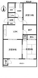 篠ケ瀬ハイム 3LDKの間取図画像
