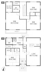 笠岡市山口　戸建て 4LDKの間取り
