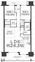 ビ・ウェル後楽園東 2LDKの間取図画像