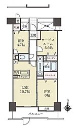 ダイアパレス立石 2SLDKの間取図画像