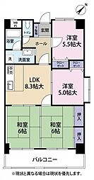 石田スカイマンション 4LDKの間取図画像