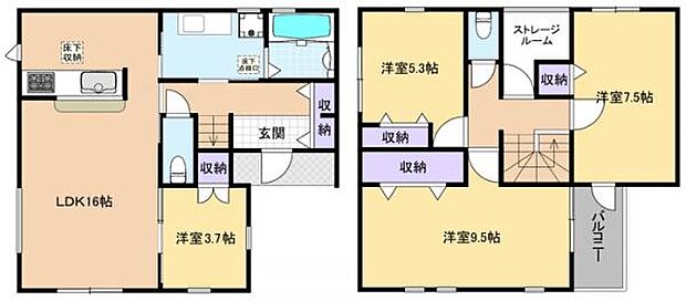 間取図　1号棟