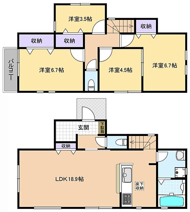 間取図　1号棟