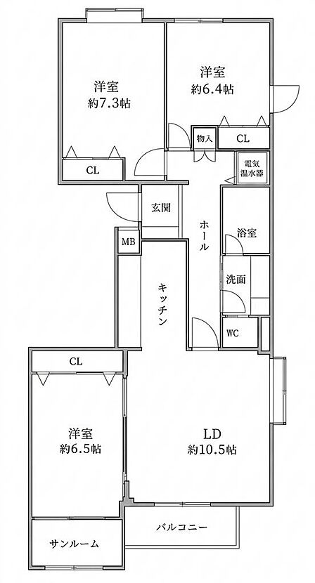 3LDK 間取り