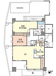 グランドメゾン高宮の杜 2LDKの間取図画像