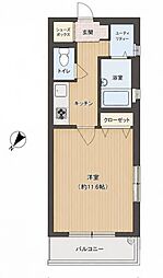 ダイナコートグランデュール高宮東 1Kの間取図画像
