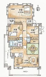 エバーライフヒルズ名島B棟 4LDKの間取図画像
