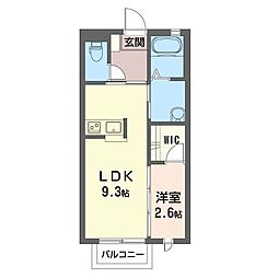 クラヴィエ井野 1LDKの間取図画像