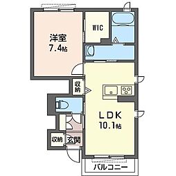 シャルムスター 1LDKの間取図画像