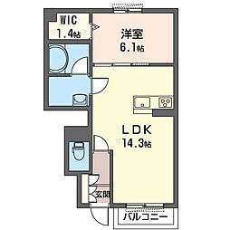 ボヌール3 1LDKの間取図画像