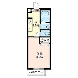 パークサイド・M 1Kの間取図画像