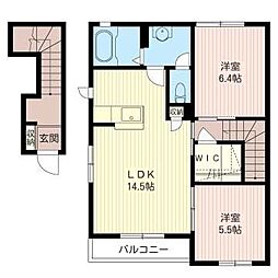 Ｌｅ　Ｓｏｌｅｉｌ　II 2階2LDKの間取り