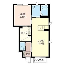 メゾン・ラカージュ　V 1階1LDKの間取り