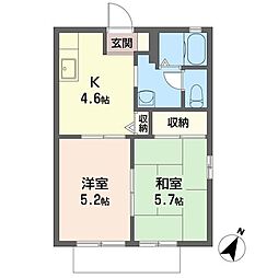 エテルデンス 2Kの間取図画像