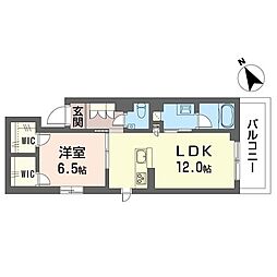 レガリータ 1LDKの間取図画像