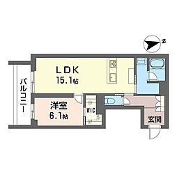 グランソーレ 1LDKの間取図画像