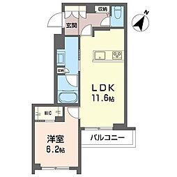 アンミューズ 1LDKの間取図画像