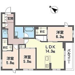 NレジデンスI 3LDKの間取図画像