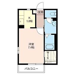 Saltfield ワンルームの間取図画像
