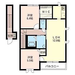 プラムグローブA 2LDKの間取図画像