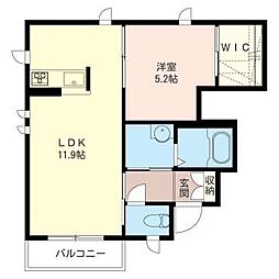 Ｋｅｉ　Ｇｌａｎｚ 1階1LDKの間取り