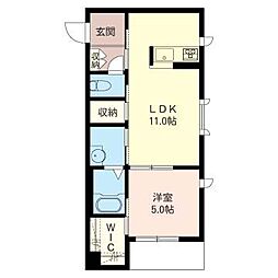 フィデース 1LDKの間取図画像