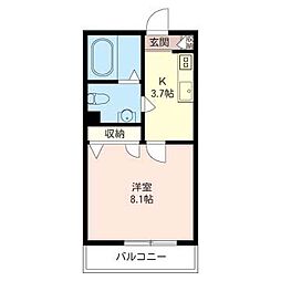 ベレオ 1Kの間取図画像