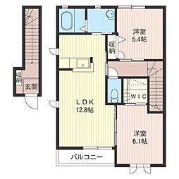 グレースヒルA 2LDKの間取図画像