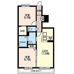 VillaceQ 2LDKの間取図画像