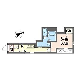 ボア・ソルテ ワンルームの間取図画像